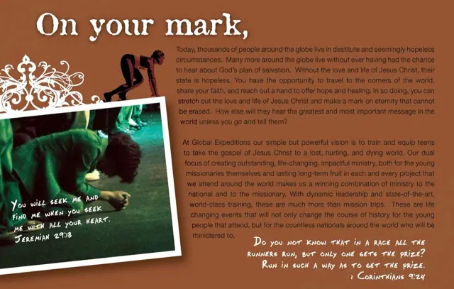 Global Expeditions, On Your Mark